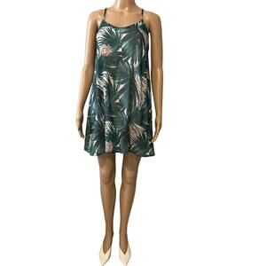 Coquelicot Tropical Print Spaghetti Strap Dress